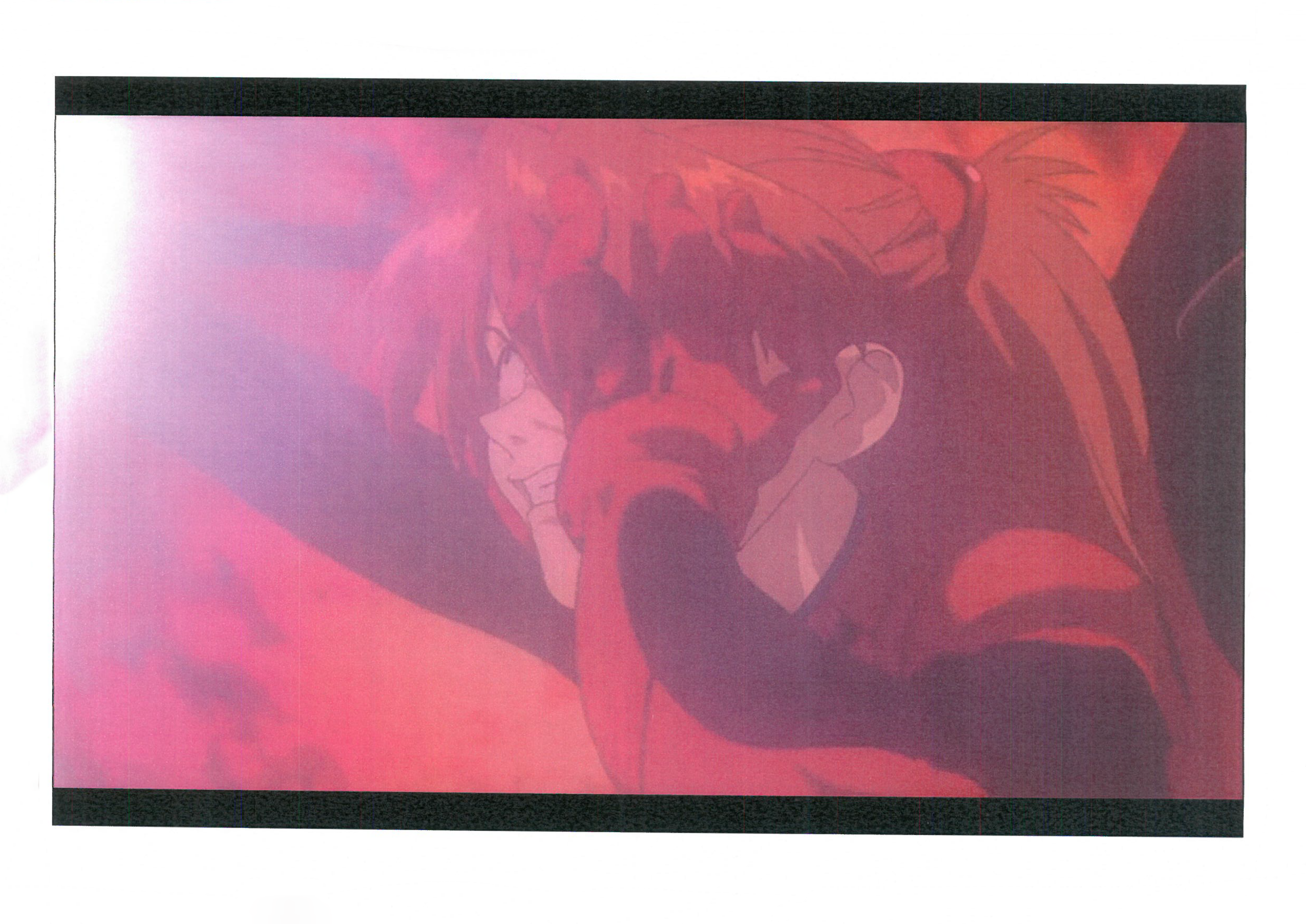 Escaneo de fotocopia de un fotograma de The end of Evangelion (1997), de Hideaki Anno y Kazuya Tsurumaki.